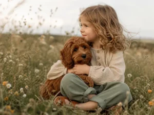 Doodle Hund Und Kinder