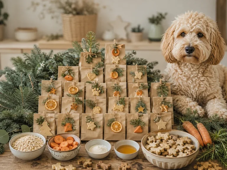 Mini-Hundekekse für den Adventskalender in kleinen Papiertüten