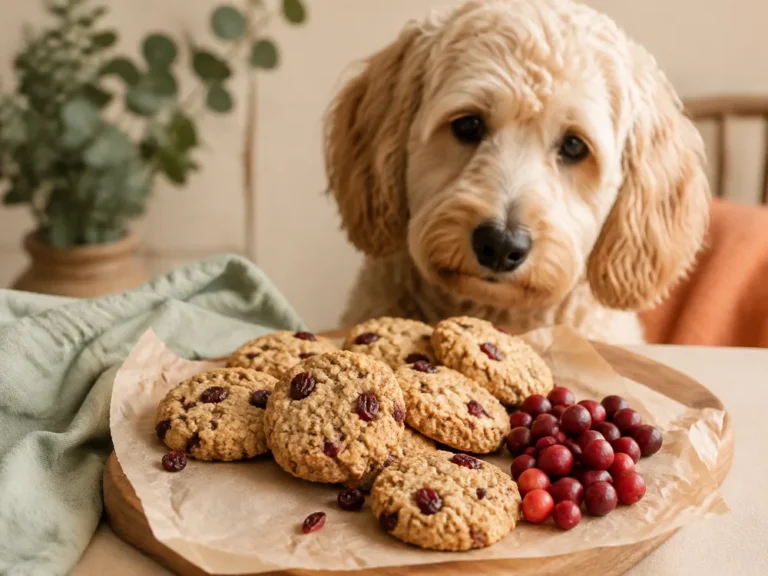 Cranberry-Hafer-Kekse für Hunde mit frischen Cranberries