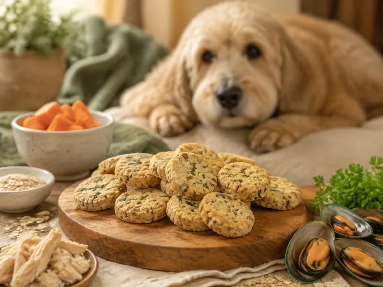 Gelenk-Kekse für Hunde auf einem Holzbrett