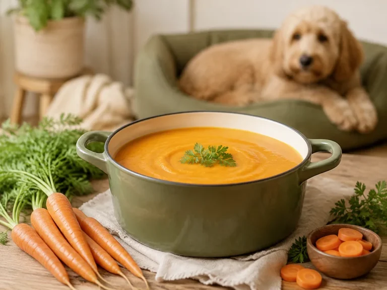 Karottensuppe nach Moro in einem Topf
