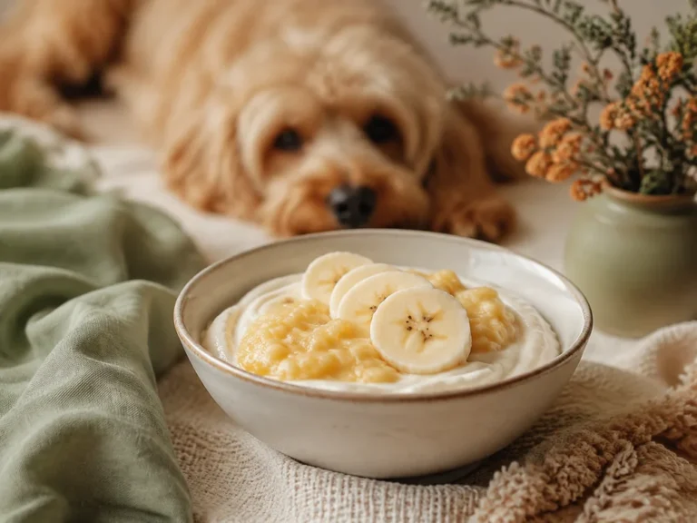 Skyr-Bananen-Creme in einer kleinen Schale