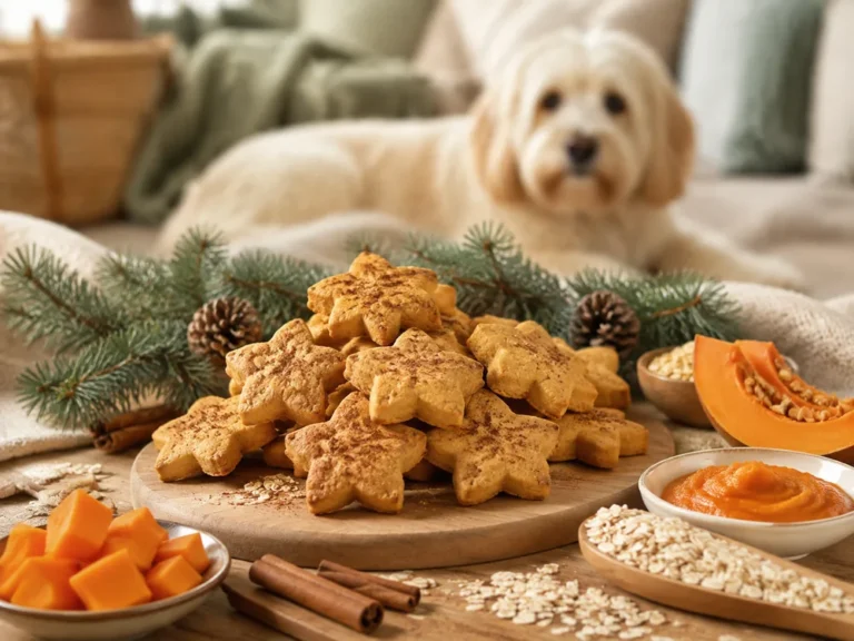 Weihnachtliche Kürbis-Zimt-Kekse für Hunde in Sternform